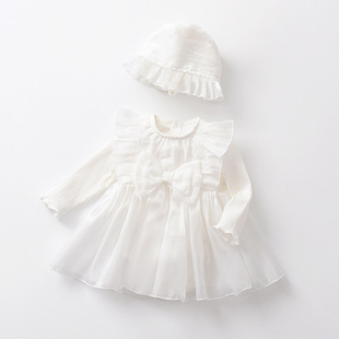 韓版 新品 潮流女童春秋長(zhǎng)袖 包屁哈衣裙嬰兒洋氣公主春季 女寶寶連體