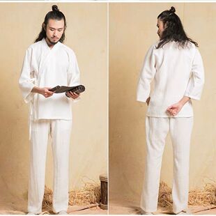 四季太极服男女通用交领系带国风古代唐装汉服中衣套装大码300斤