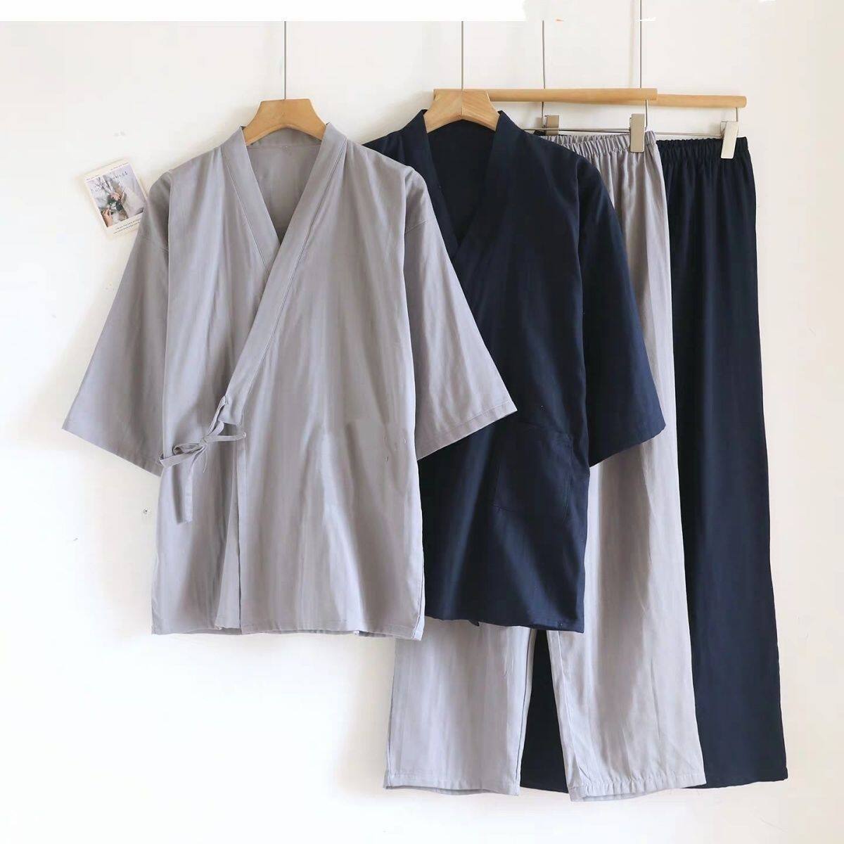 中国风男女夏季薄款宽松汉服改良短袖交领系带长裤套装家居然大码