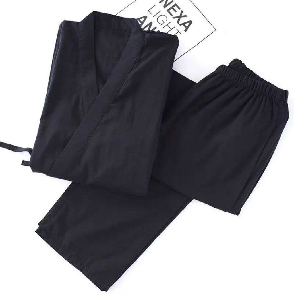 国风交领系带汉服改良日常七分袖长裤套装中式唐装练功太极服大码