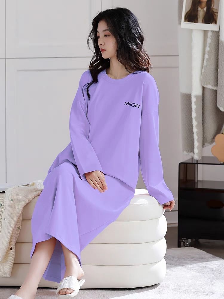 双面德绒睡裙女长款睡衣柔软亲肤长袖秋冬季长裙家居服大码300斤