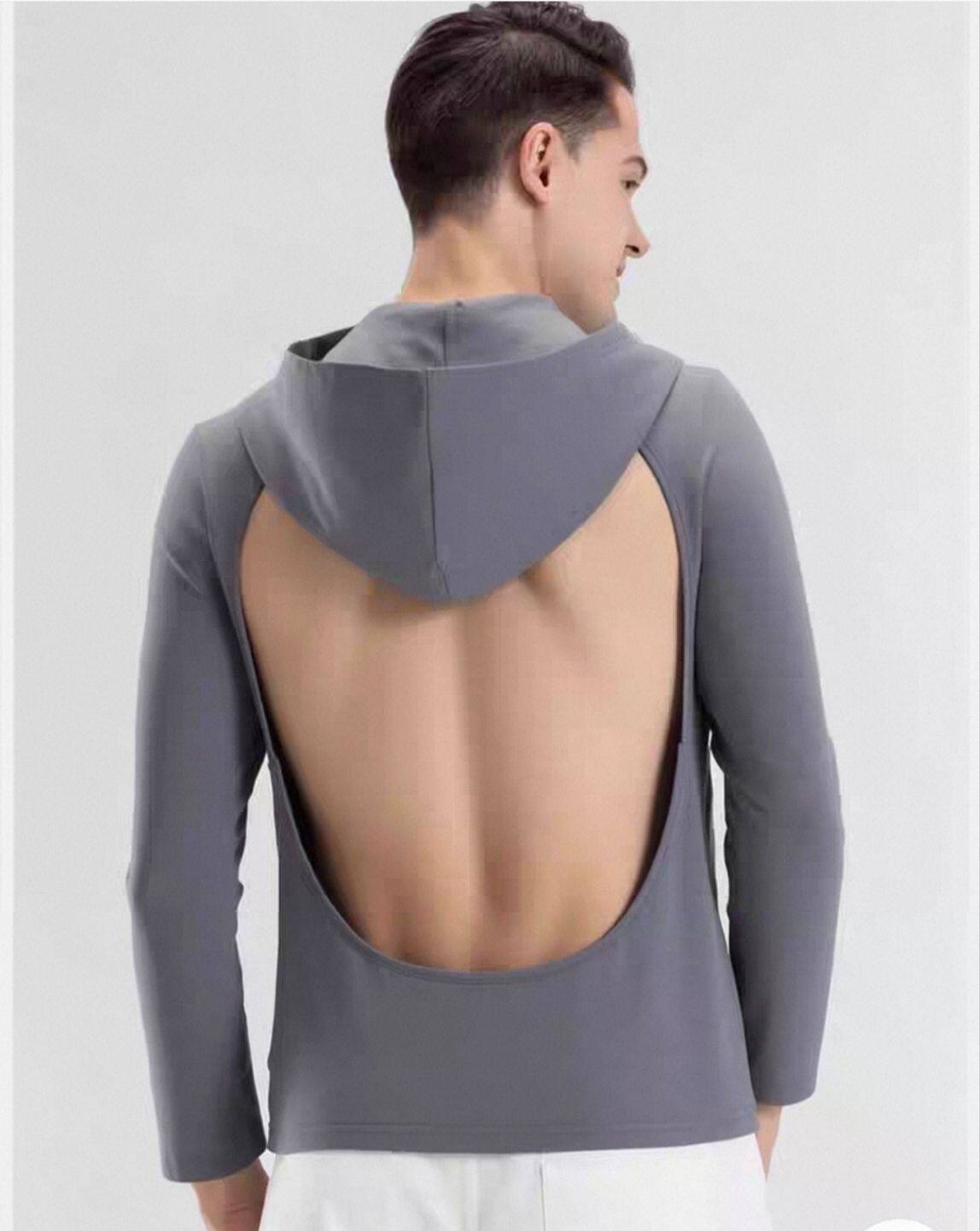 晒背专用男女透气三伏天连帽长袖t恤上衣户外晒太阳神器大码300斤