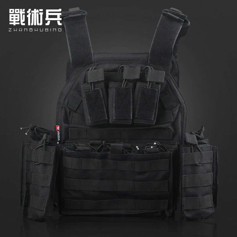 战术兵 特种黑色战术背心 多功能马甲作训防刺6094行动版战斗外套