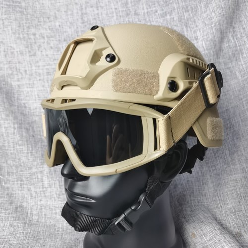 Mich2000行动版战术头盔蝗虫导轨护目镜套装骑行airsoft下场装备