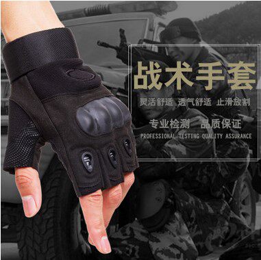特种兵CS野战吃鸡战术半指手套防滑格斗黑鹰户外军迷健身骑行路亚