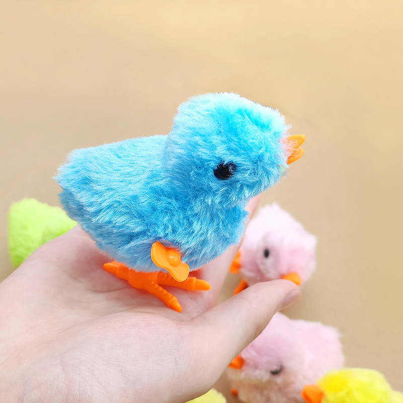 上链发条玩具毛绒跳跳小鸡仔益智婴幼儿童男女宝宝二三岁抖音地摊