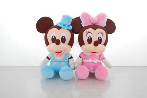 正版迪士尼Disney米老鼠米奇米妮唐老鸭黛丝泡沫粒子软体情侣公仔