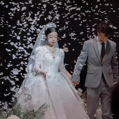 结婚羽毛礼花筒礼炮手持喷花筒