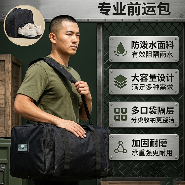 男士防水大容量多口袋前运包