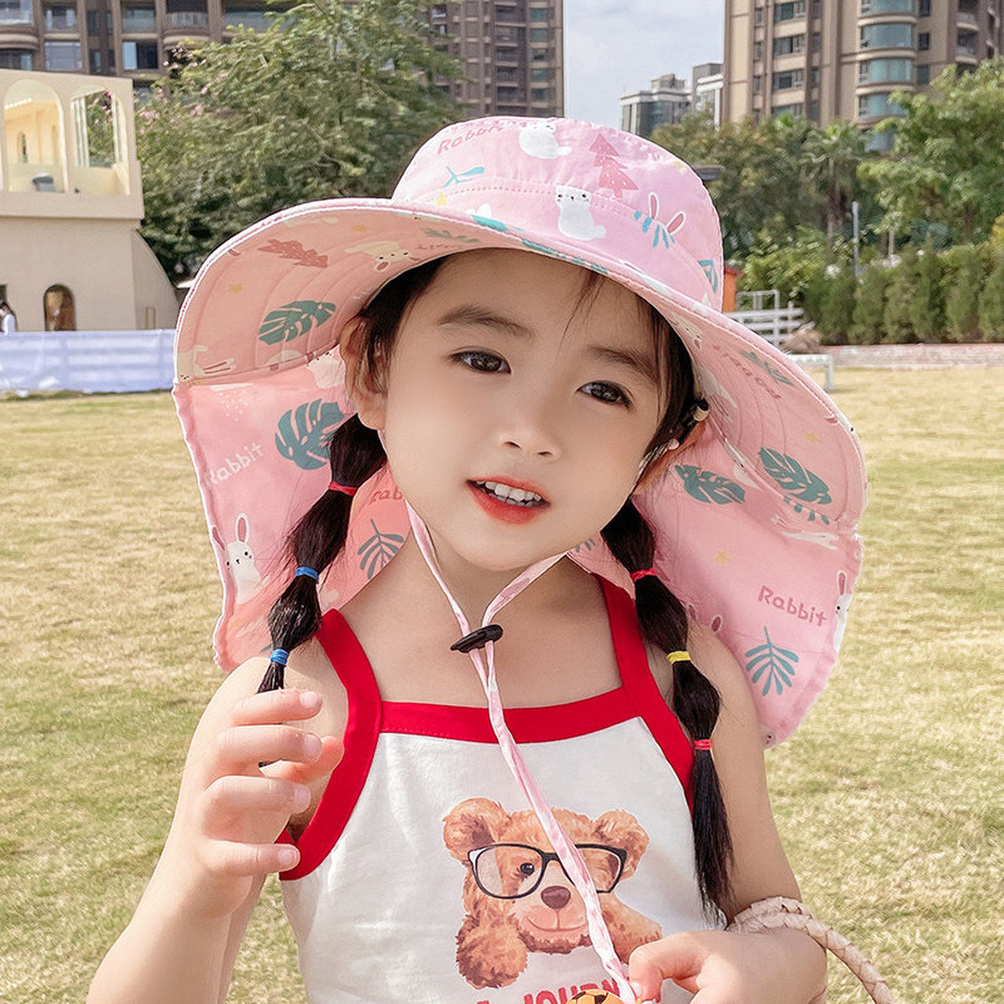 儿童海边防晒帽夏季薄款防紫外线大檐透气太阳帽男童女童遮阳帽子