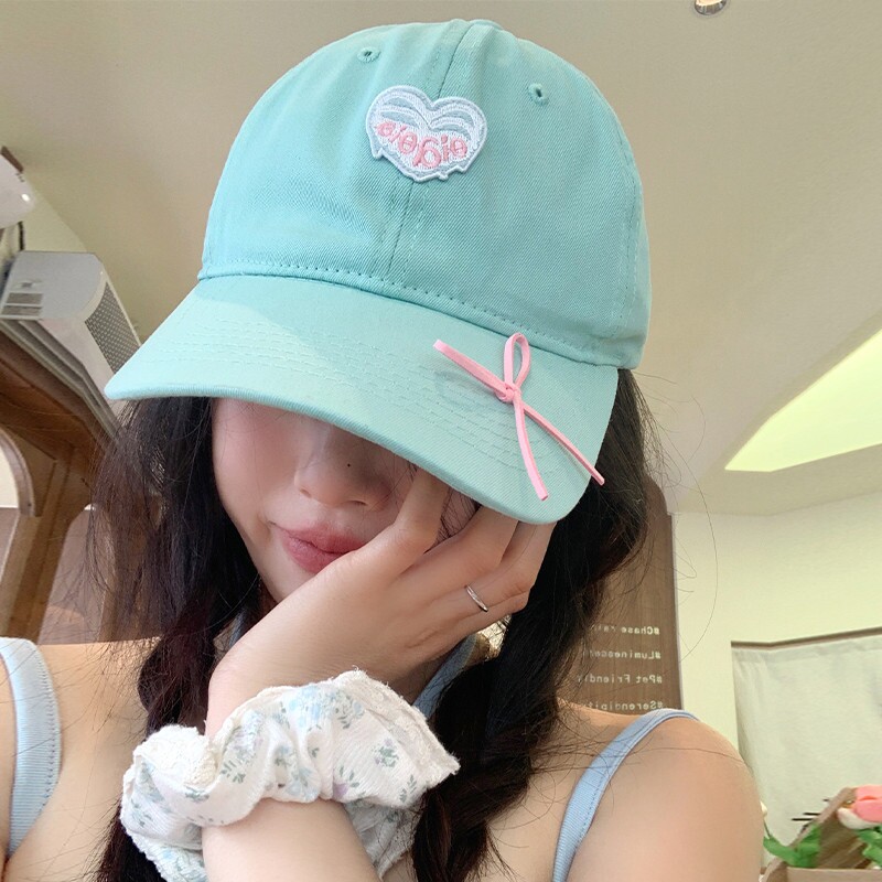 鸭舌帽女显脸小大帽檐多巴胺色棒球帽宽檐大头围显脸小百搭帽子女