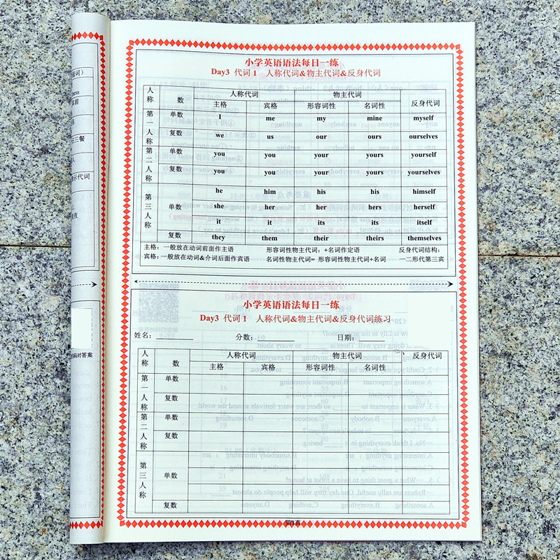 英语语法小学生重点考点每日练习
