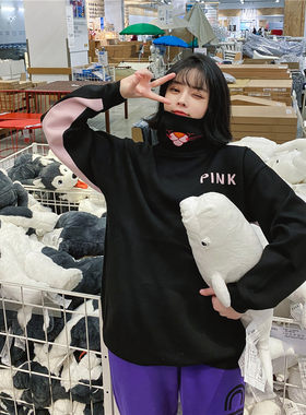 卡通刺绣套头加厚针织衫高领毛衣