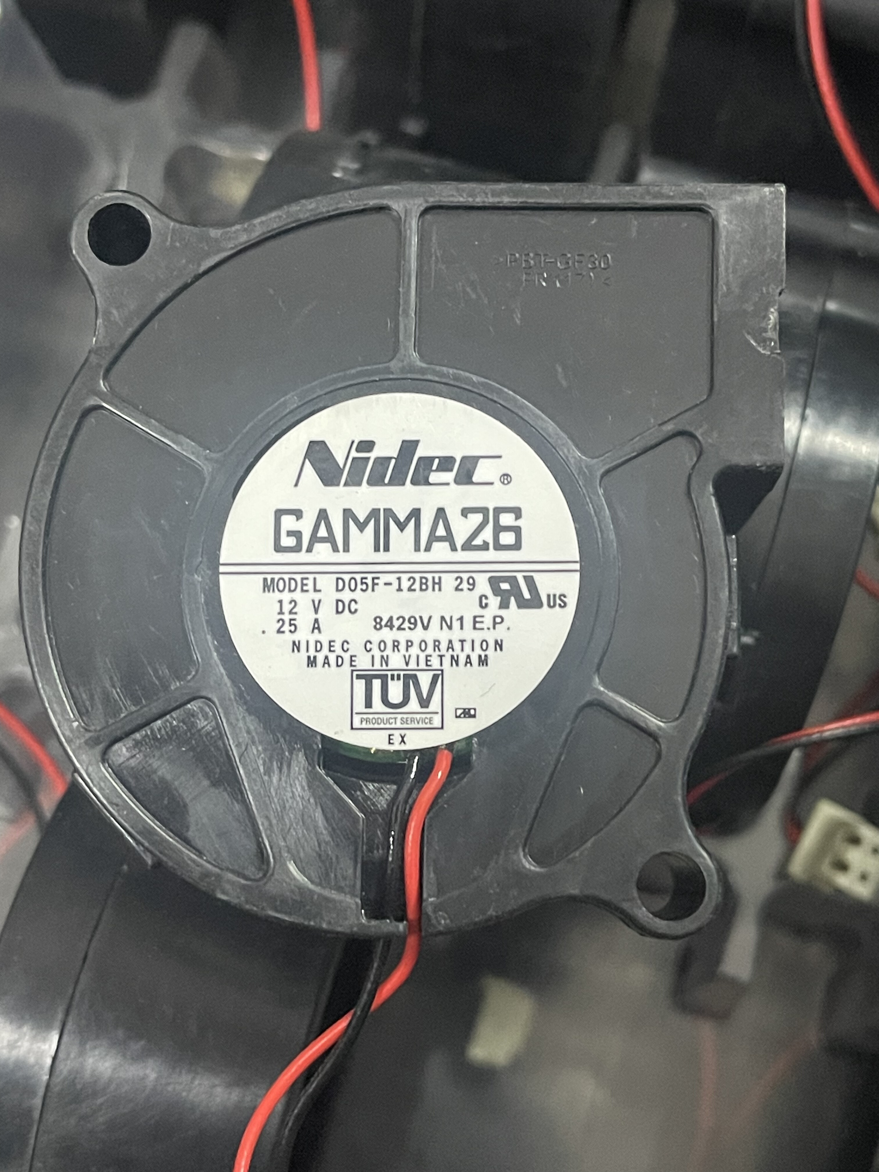 nidec NIDEC D05F-12BL 09B 5025 DC12V 0.25A涡轮风扇鼓风机