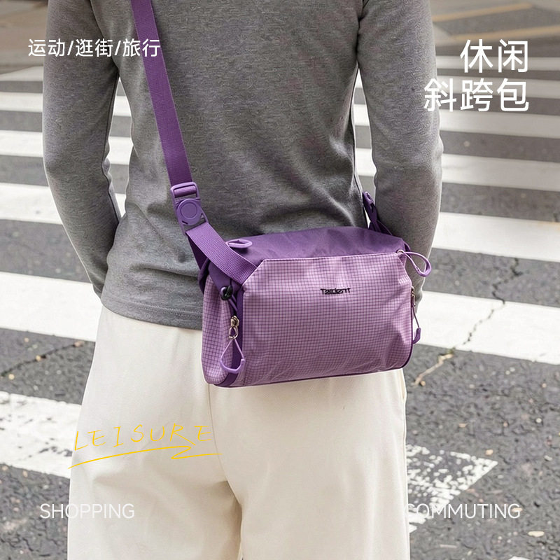 正品新款女士单肩包纯色尼龙布轻便通勤斜挎包户外旅行大容量腋下