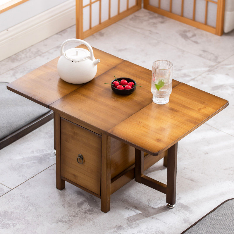 折叠飘窗小桌子小茶几榻榻米小茶桌实木家用坐地茶台日式矮桌便携
