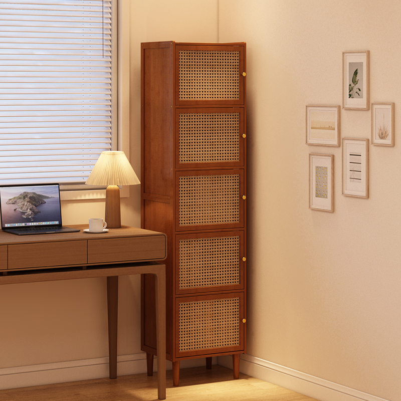 客厅防尘书柜一体靠墙加高收纳储物柜子书架落地置物柜家用非实木