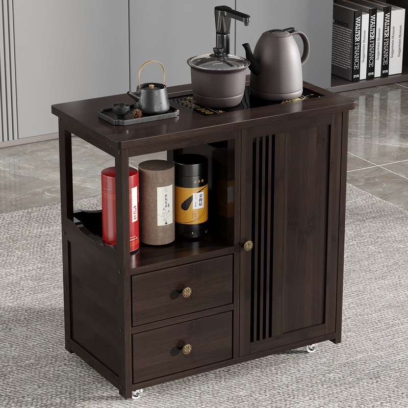 可移动茶水柜茶桌侧边柜茶台烧水壶一体茶边柜办公室茶具置物柜子