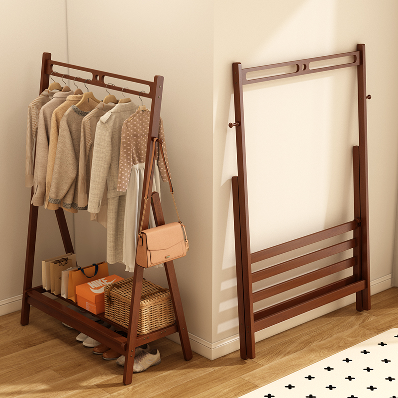 现货立发可折叠衣帽架中式风格