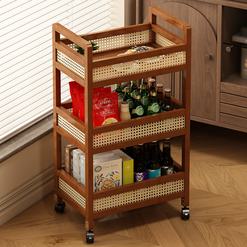 可移动置物架带轮小桌子推车茶几客厅家用零食收纳架沙发边柜边几