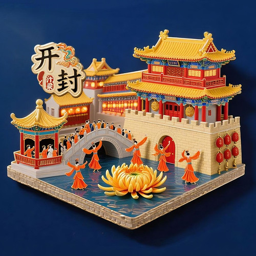 【开封】金属浮雕磁吸立体冰箱贴5A旅游景点纪念品建筑文创伴手礼