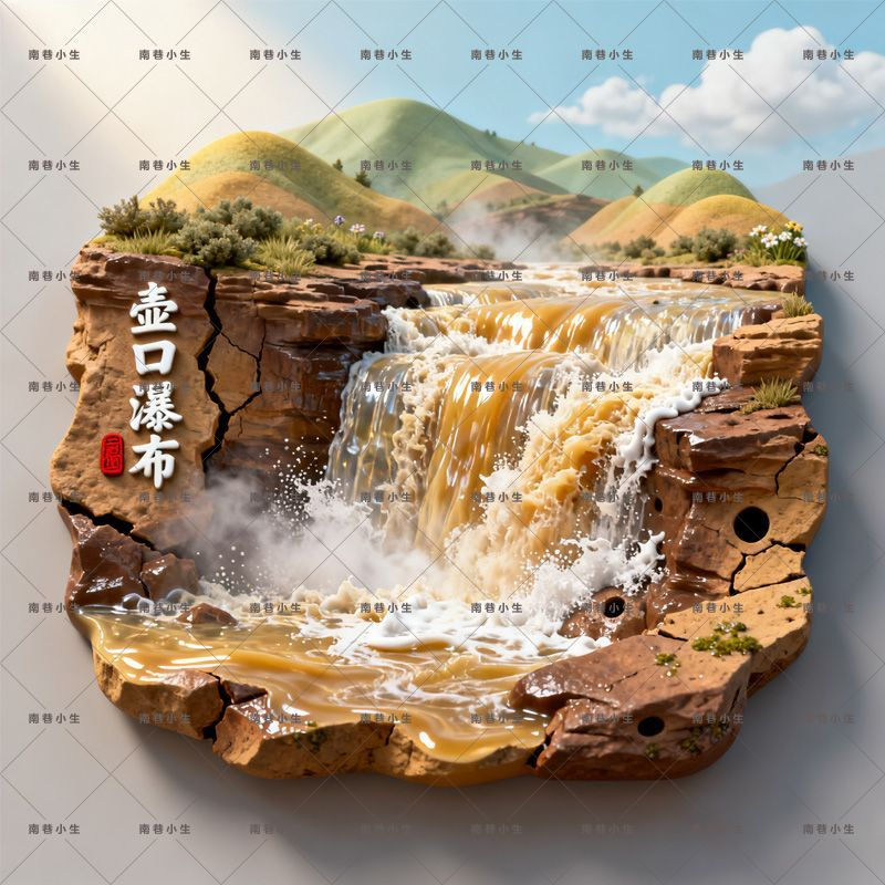 【壶口瀑布】金属浮雕立体冰箱贴旅游景点区山西陕西黄河峡谷礼品