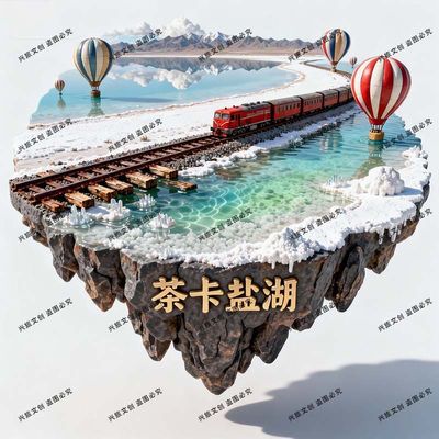 【茶卡盐湖】金属浮雕立体冰箱贴旅游打卡地文创创意国潮伴手礼物