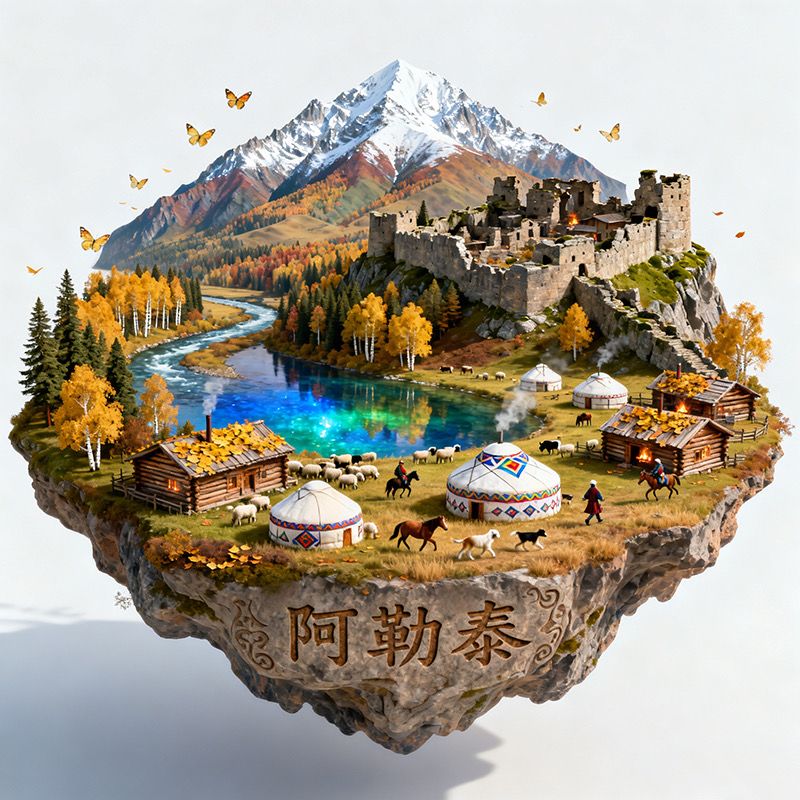 【新疆阿勒泰】金属浮雕立体冰箱贴旅游景点景区文创创意伴手礼物