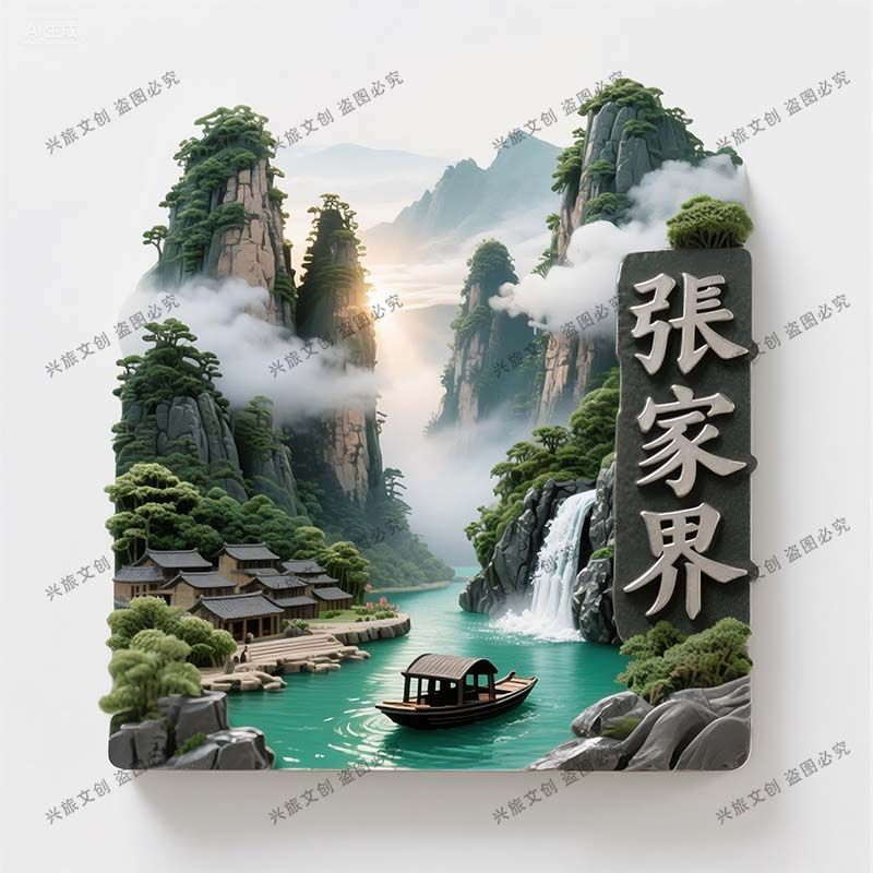 【张家界】景点金属立体浮雕冰箱贴旅游纪念品文创伴手礼国潮装饰