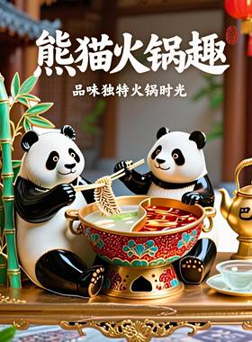 【熊猫火锅】浮雕成都冰箱贴金属立体旅游建筑创意礼物送朋友礼品