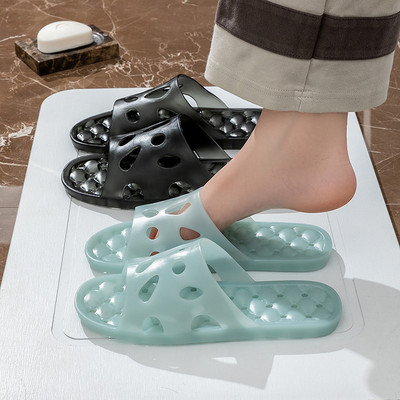 水晶浴室防滑拖鞋女2025新款夏季室内家居洗澡镂空漏水卫生间凉拖
