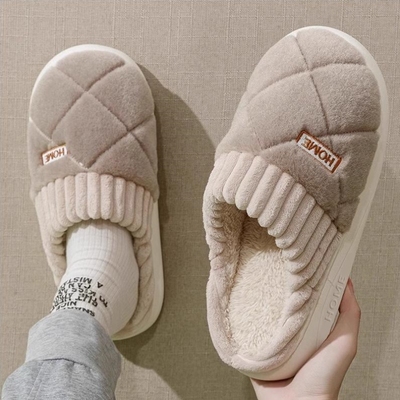 厚底棉拖鞋男士冬季2025新款家居室内毛绒保暖地板棉拖男款秋冬天