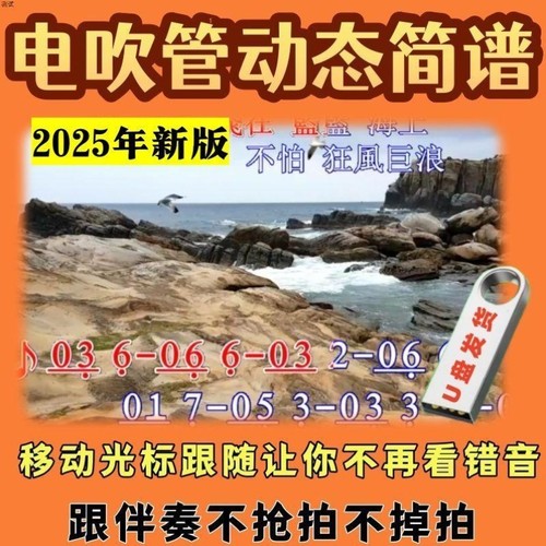 电吹管动态简谱伴奏视频U盘可视曲谱伴奏示范曲电子曲谱教学