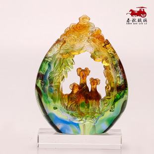 琉璃羊摆件三阳开泰招财工艺品家居饰品装饰客厅摆件生日乔迁礼物