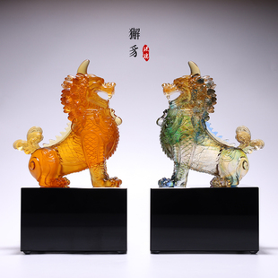獬豸琉璃摆件正义神兽律所开业律师办公室公司装饰开业礼品独角兽