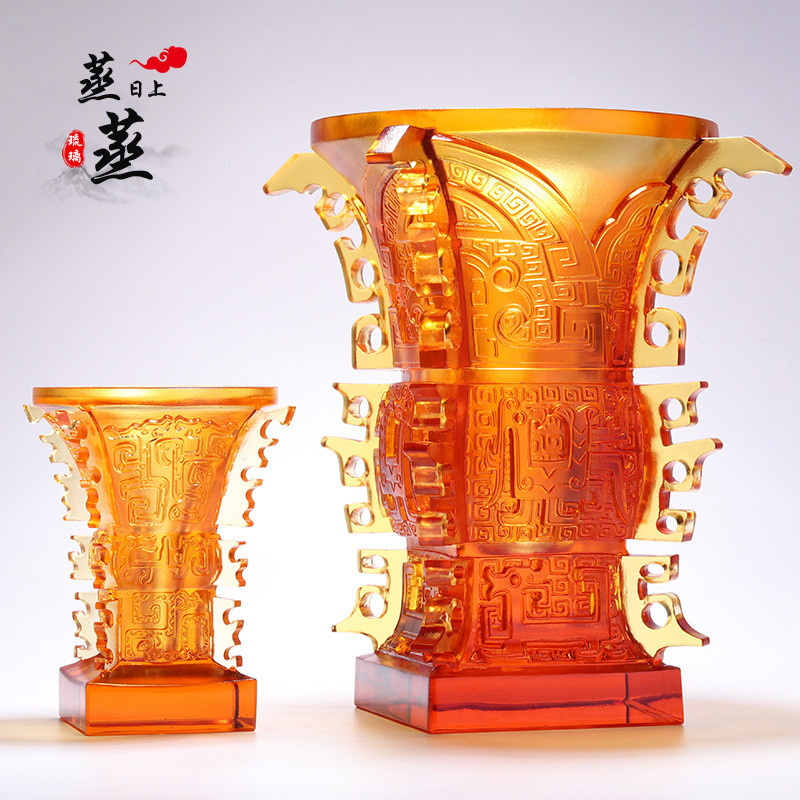 古法琉璃蒸蒸日上摆件鼎