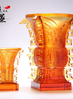 古法琉璃蒸蒸日上摆件鼎