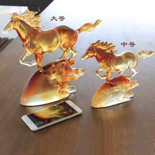 琉璃工艺品马摆件客厅家居装饰乔迁新居生日礼物高端商务礼品定制