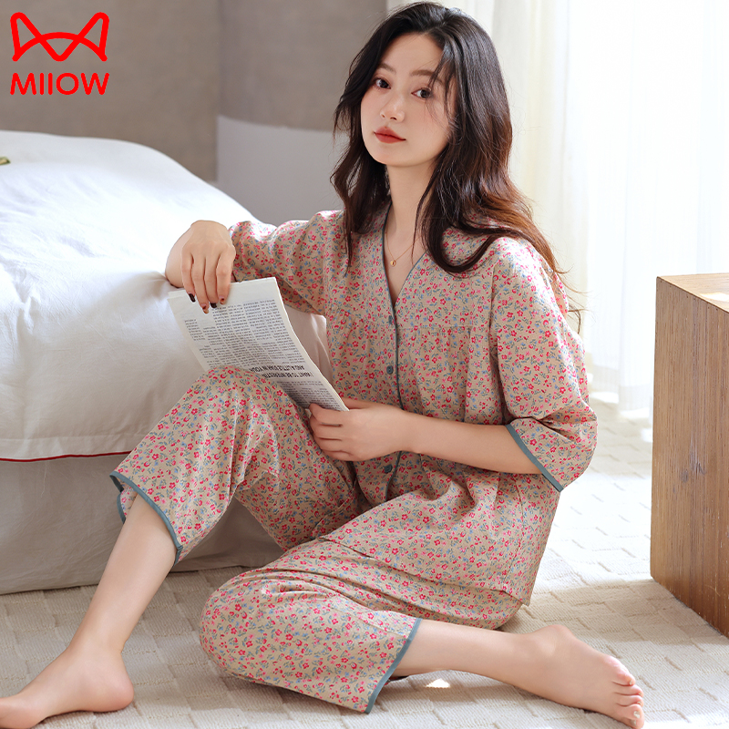 猫人纯棉睡衣舒适亲肤