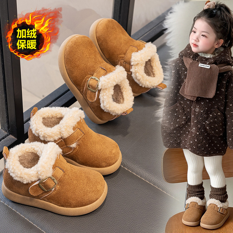 ABCONE女童加绒保暖雪地靴
