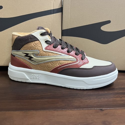 er克电池熊猫男鞋冬季新款防水皮面加绒保暖高帮休闲板鞋超软轻便