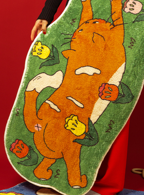 FFAN×甜话街艺术家合作款绒面床边毯家用装饰地垫可爱郁金香柔软