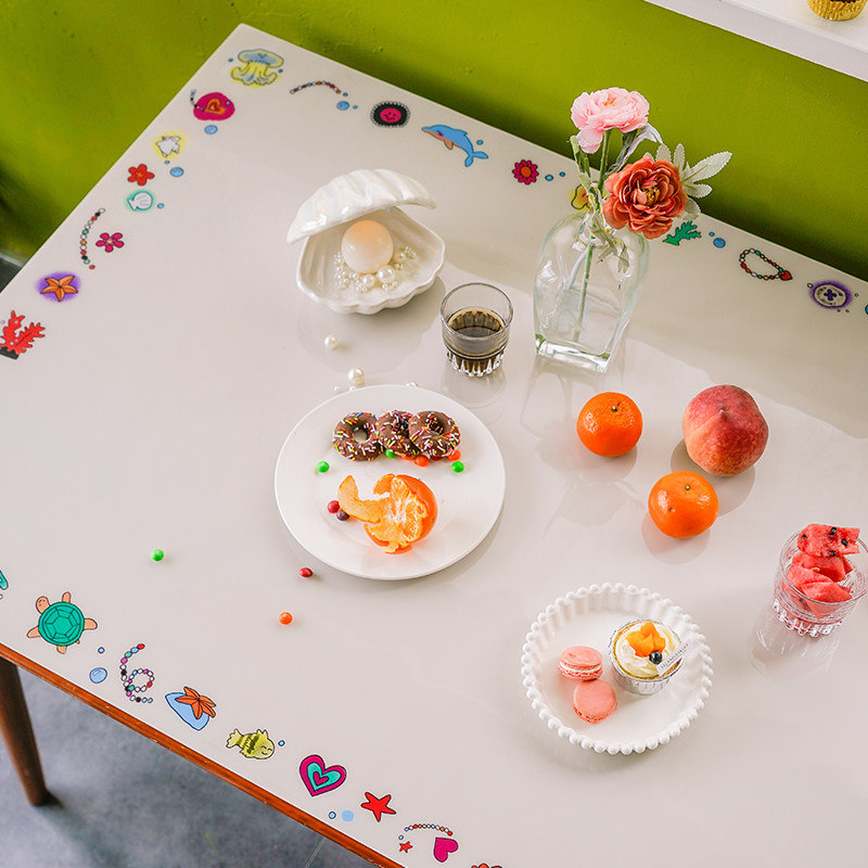 甜话街oliwa联名款奥莉蛙防水防油免洗PVC桌布书桌餐桌茶几垫,居家布艺,桌布,淘宝优惠券,粉丝福利购,淘宝优惠卷