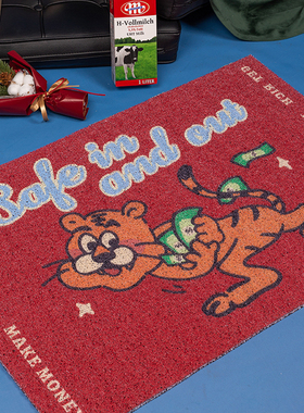 FFAN×甜话街美式可爱卡通复古丝圈地垫出入户门口家用刮泥防滑垫