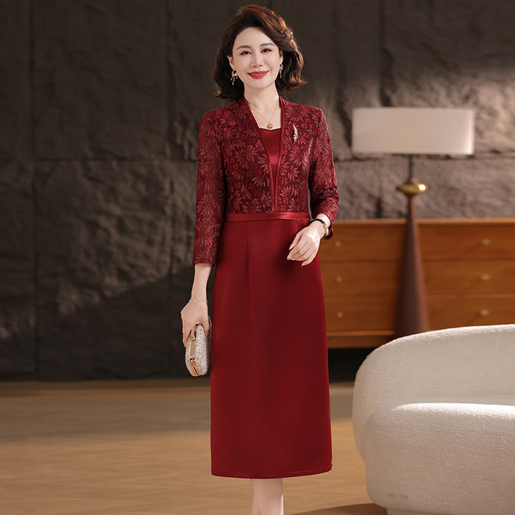 高端喜婆婆秋季婚宴礼服2026连衣裙