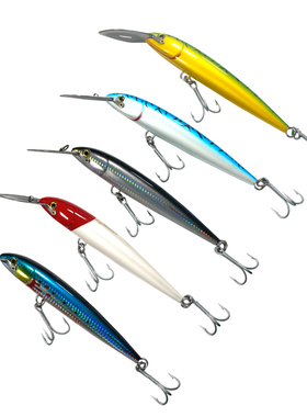 Seasky60G路亚拖钓船钓米诺假饵仿生硬饵VMC三本钩金属舌板3-5米