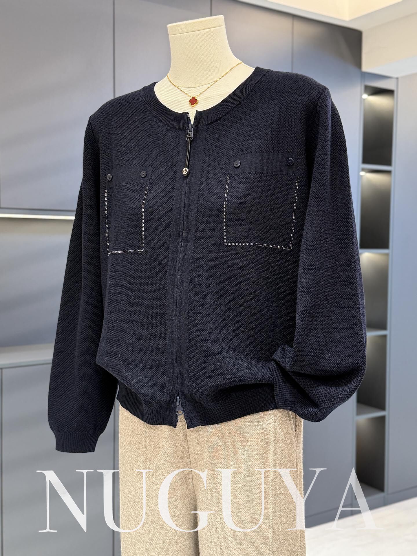 时尚休闲妈妈装针织衫女开衫秋冬新款上衣气质百搭中老年毛衣外套