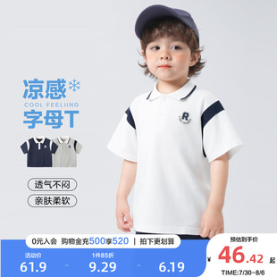 新款 T恤POLO衫 衫 右欧男童短袖 上衣半袖 童装 洋气夏季 儿童女童夏装