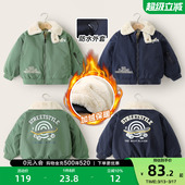 右欧男童棉衣女童棉服加厚外套秋冬季 儿童宝宝加绒保暖上衣 童装