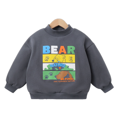 男童半高领加绒卫衣冬装秋冬款